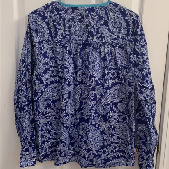 J. Crew Paisley Print Blouse size Large - Picture 5 of 7